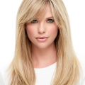 Long Straight With Bangs 100% Hand-Tied Mono Top Human Hair Women Wigs