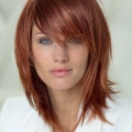 Beautiful Long Straight Capless Fashional Auburn Layered Human Hair Women Wigs