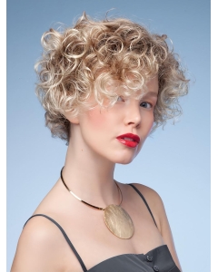 Brown 10" Curly Cropped Classic Wigs