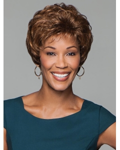 6" Cropped Curly Brown Natural Synthetic Wig