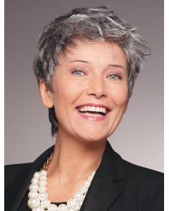 Perfect White Cropped Curly Grey Beautiful Wigs