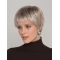 Straight Grey 8" Boycuts Monofilament Short Hair Wigs