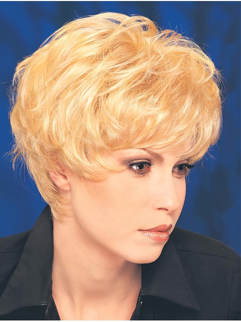 Synthetic Cropped Straight Blonde High Quality Classic Wigs