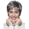 6" Cropped Straight Style 100% Hand-tied Grey Wigs