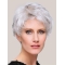 6" Cropped Straight Stylish 100% Hand-tied Grey Wigs