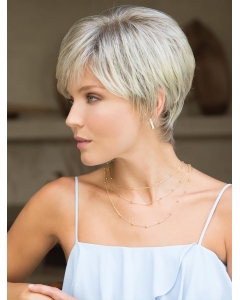 Capless 4" Straight Cropped Grey Synthetic Wigs