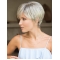 Capless 4" Straight Cropped Grey Synthetic Wigs