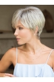 Capless 4" Straight Cropped Grey Synthetic Wigs