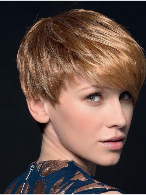 Blonde 4" Boycuts Cropped Top Monofilament Wigs