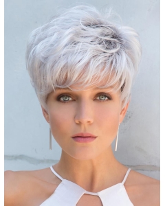 Cropped Grey Straight 5" Capless Wigs For Women