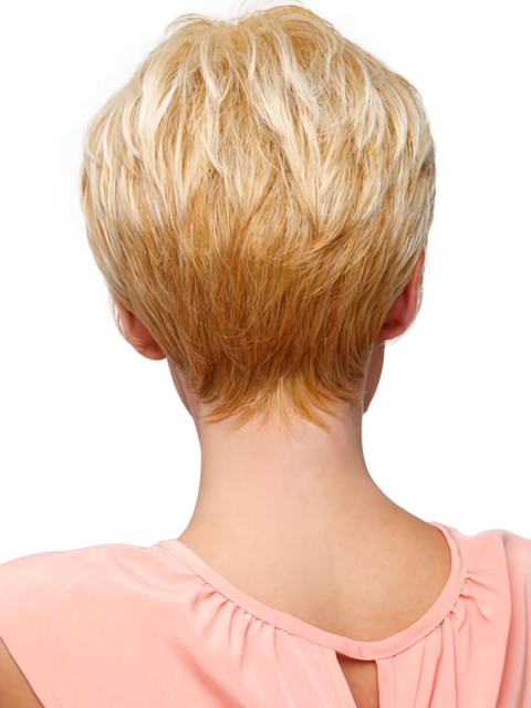 Gorgeous Cropped Blonde Straight Celebrity Wigs