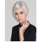 Straight White Without Bangs Mono Synthetic Wig