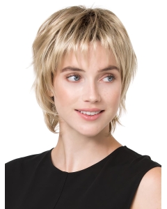 Cropped 6" Blonde Straight Trendy Synthetic Lace Wigs