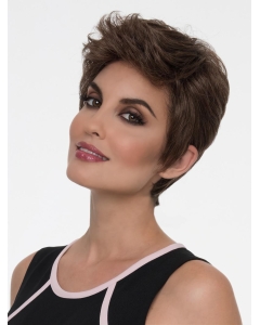 Brown Straight Cropped Boycuts Lace Front Wigs