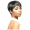 Pleasing Black Straight Cropped African American Wigs