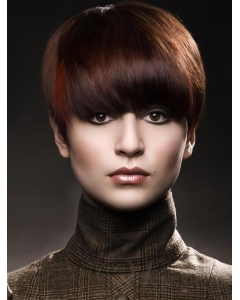 Stylish Auburn Boycuts Straight Short Wigs