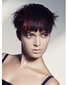 Red Boycuts Straight Short Wigs