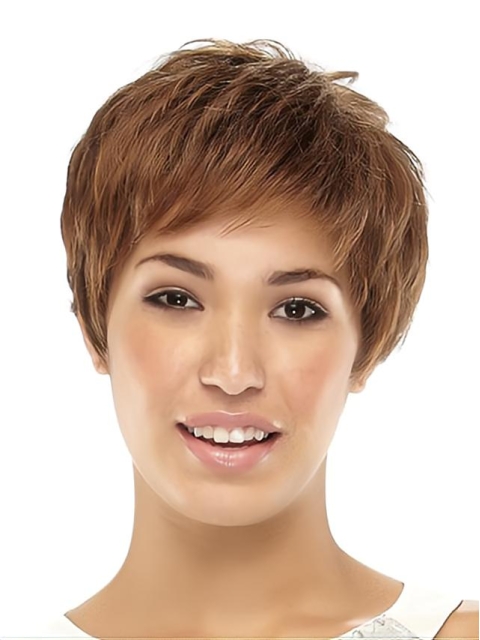Best Brown Straight Cropped Synthetic Wigs