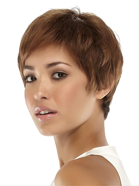 Best Brown Straight Cropped Synthetic Wigs