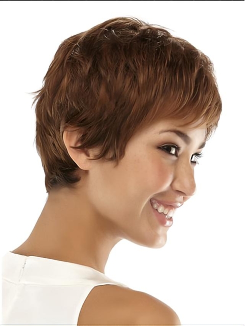 Best Brown Straight Cropped Synthetic Wigs