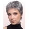 Comfortable Lace Front Cropped Synthetic Grey Wigs