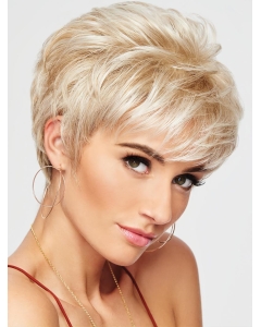 4" Cropped Wavy Blonde Boycuts High Quality Synthetic Wigs