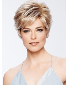 Cropped Boycuts Blonde Wavy Synthetic Wigs