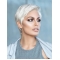 Cropped White Boycuts Synthetic Trendy 100% Hand Tied Synthetic Wigs