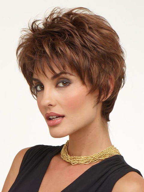 Best Auburn Boycuts Wavy Short Wigs