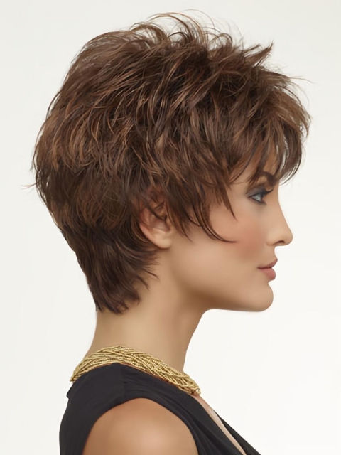 Best Auburn Boycuts Wavy Short Wigs