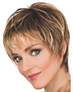 Brown Comfortable Boycuts Wavy Short Wigs