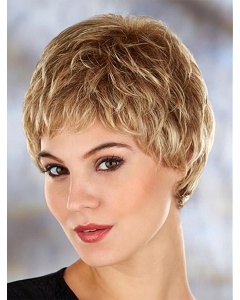 Blonde Polite Boycuts Wavy Short Wigs