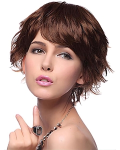 Online Auburn Layered Wavy Short Wigs