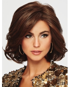 12" Chin Length Wavy Auburn Layered Beautiful Synthetic Wigs