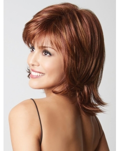Auburn Chin Length Wavy Synthetic Capless Wigs