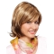 Synthetic 12" Wavy Chin Length Blonde Bob Cut Wigs