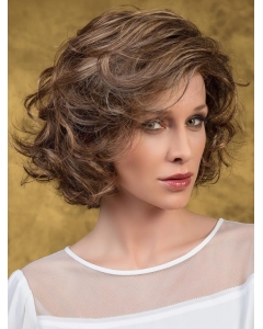 Brown 100% Hand-Tied 10" With Bangs No-Fuss Synthetic Wigs