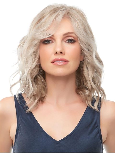 Blonde 100% Hand-Tied 12" With Bangs Ideal Synthetic Wigs