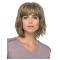 Blonde Monofilament 12" With Bangs Convenient Synthetic Wigs