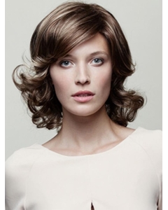 10" Wavy Brown Classic Medium Wigs