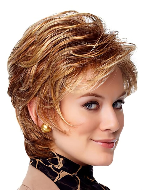 Natural Monofilament Wavy Chin Length Wigs
