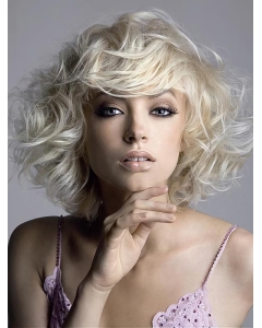 Blonde Wavy Synthetic Preferential Short Wigs