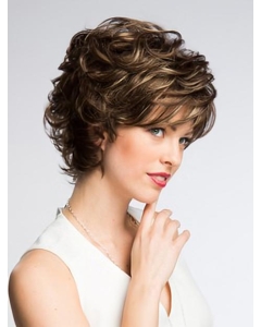 Fabulous Chin Length Wavy Brown Layered Fantastic Wigs