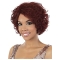 Preferential Red Wavy Chin Length African American Wigs