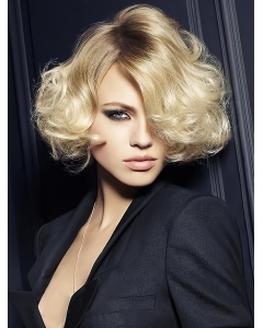 Blonde Wavy Synthetic Tempting Short Wigs