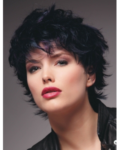 Perfect Black Chin Length Wavy Layered High Quality Wigs