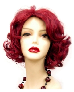 12 Inches Wavy Red Lace Front Human Wigs