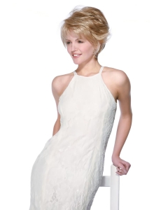 Fabulous Chin Length Wavy Blonde With Bangs High Quality Wigs