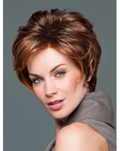 Graceful Auburn Wavy Chin Length Wigs