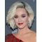 Wavy Grey Lace Front Chin Length Bobs Katy Perry Wigs